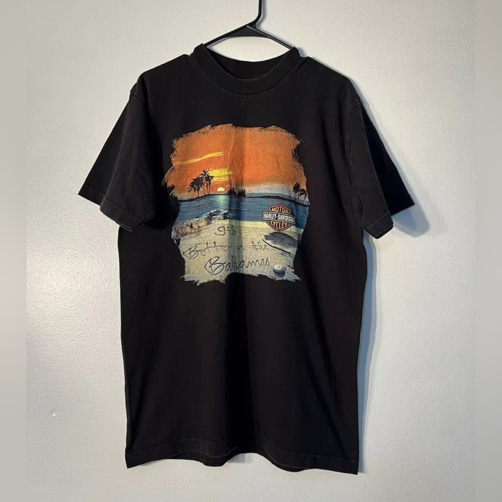 Vintage‎ 2005 Harley Davidson Nassau Bahamas Biker Beach T-Shirt L